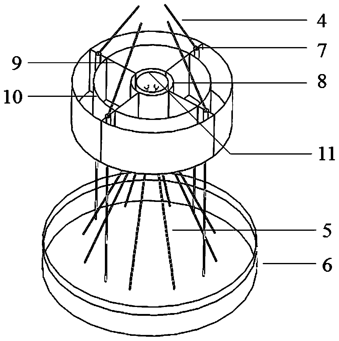 A floating construction method for offshore wind power floating foundation