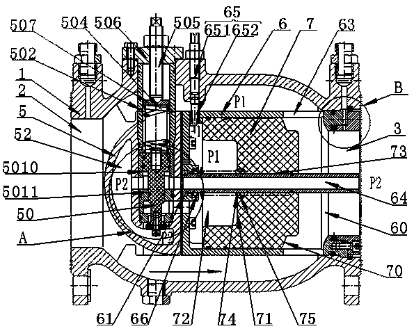 Axial-flow type water control reducing valve