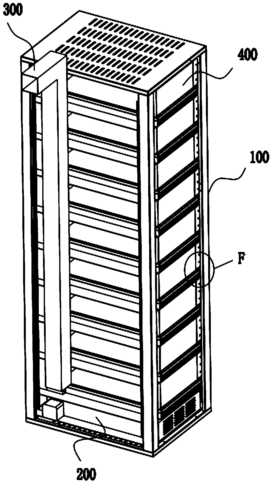 Lithium ion battery rack with double pipelines