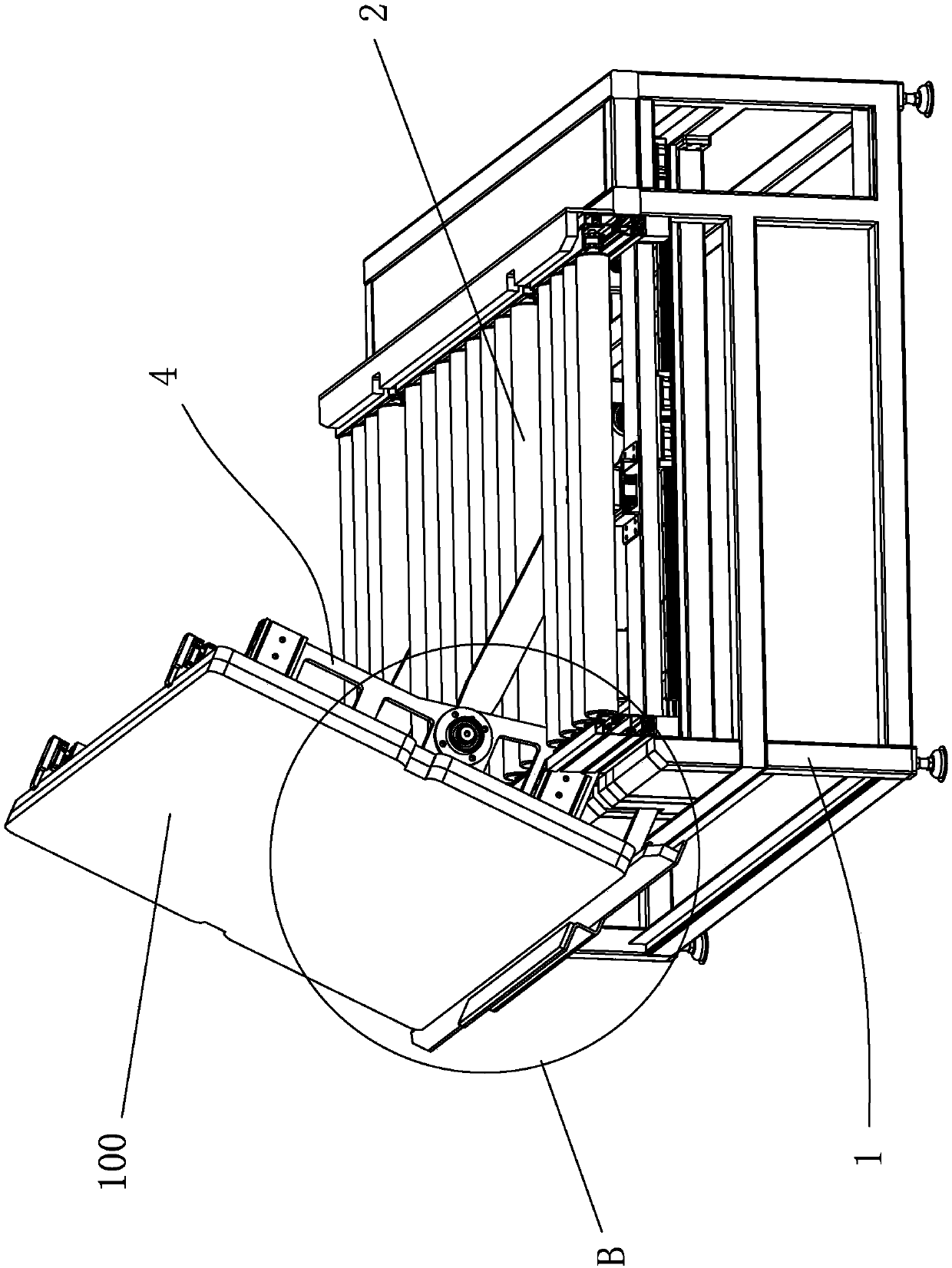 Screen feeding mechanism used for television assembling