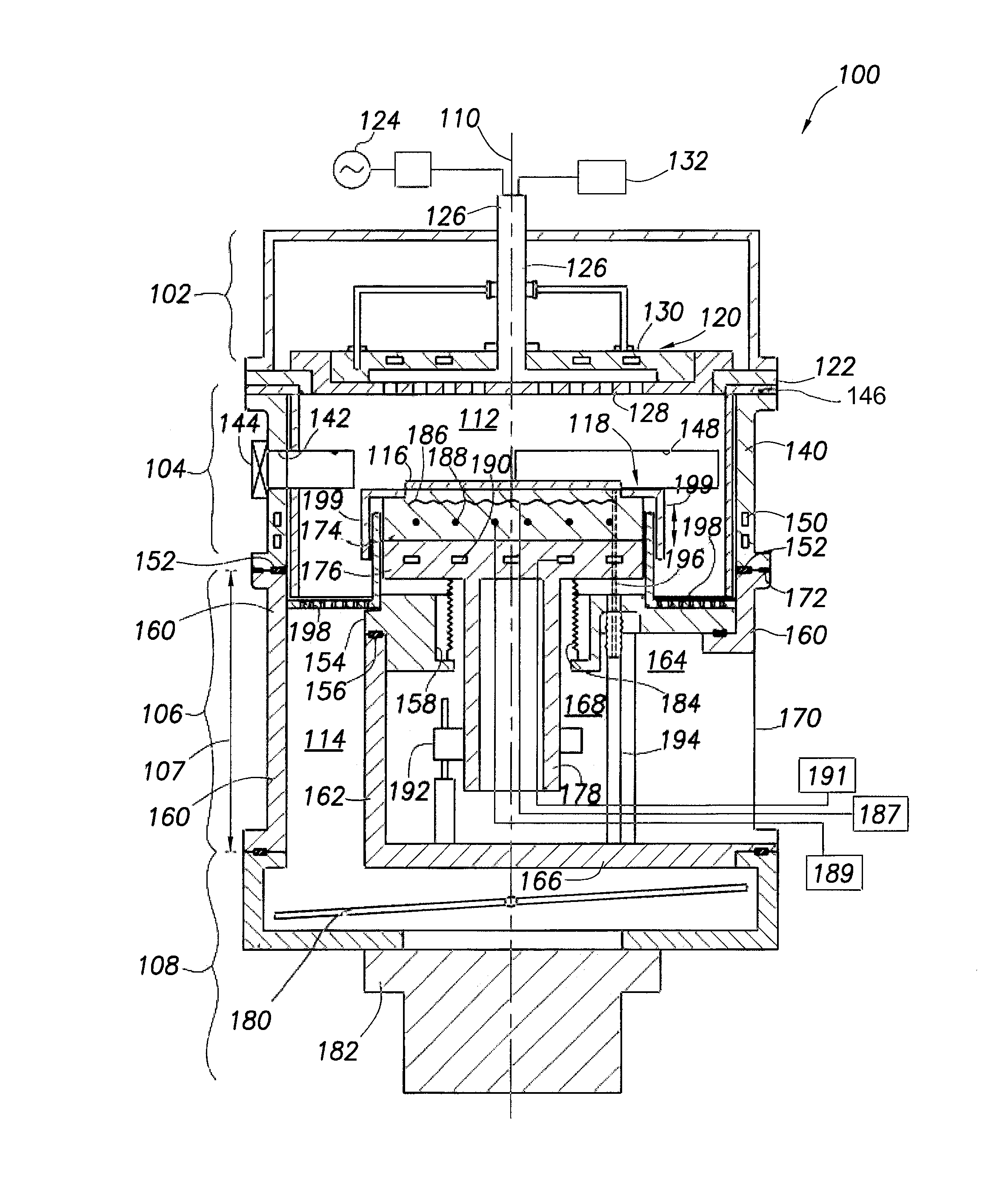 Symmetric chamber body design architecture to address variable process volume with improved flow uniformity/gas conductance