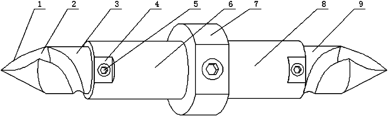 Double-headed milling cutter structure