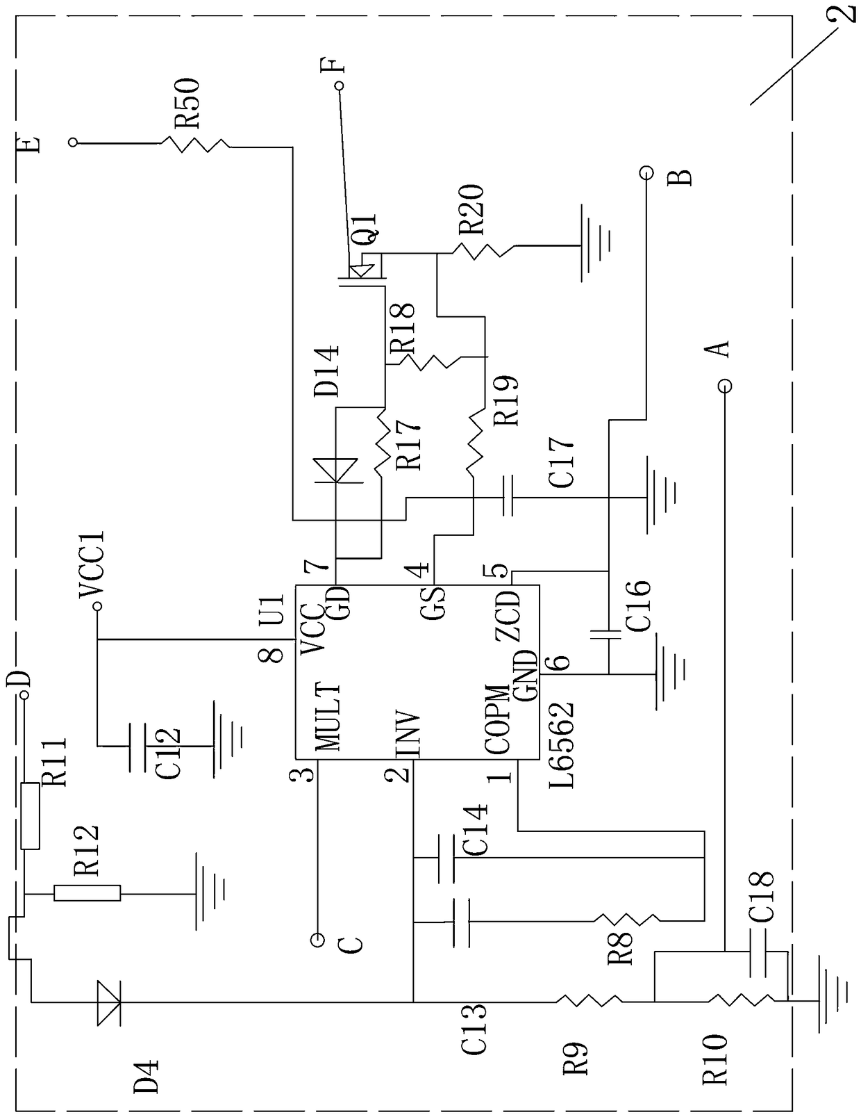 Intelligent PFC constant-current drive power circuit and control method