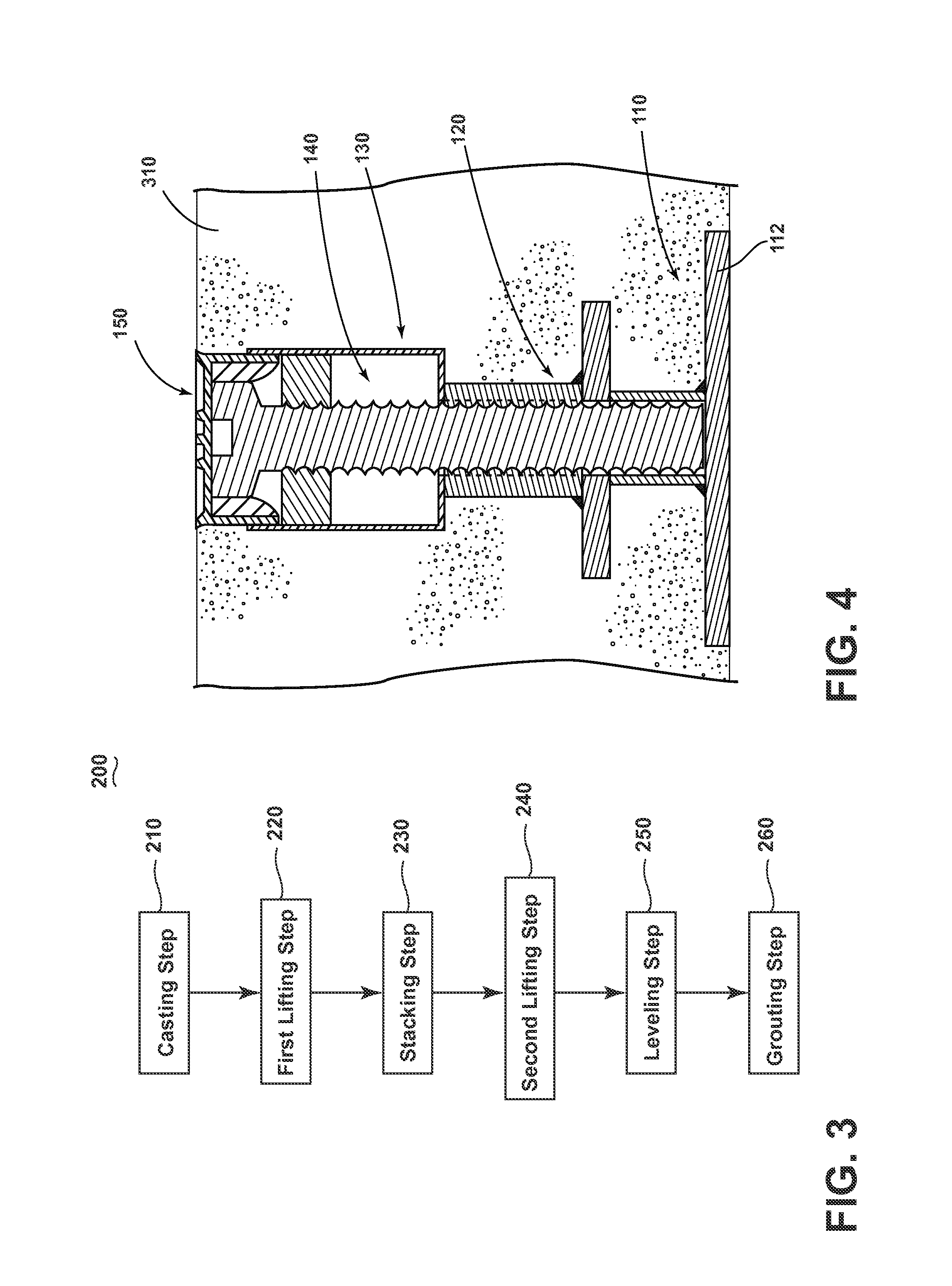 Lifting and leveling assembly for precast concrete slabs and method