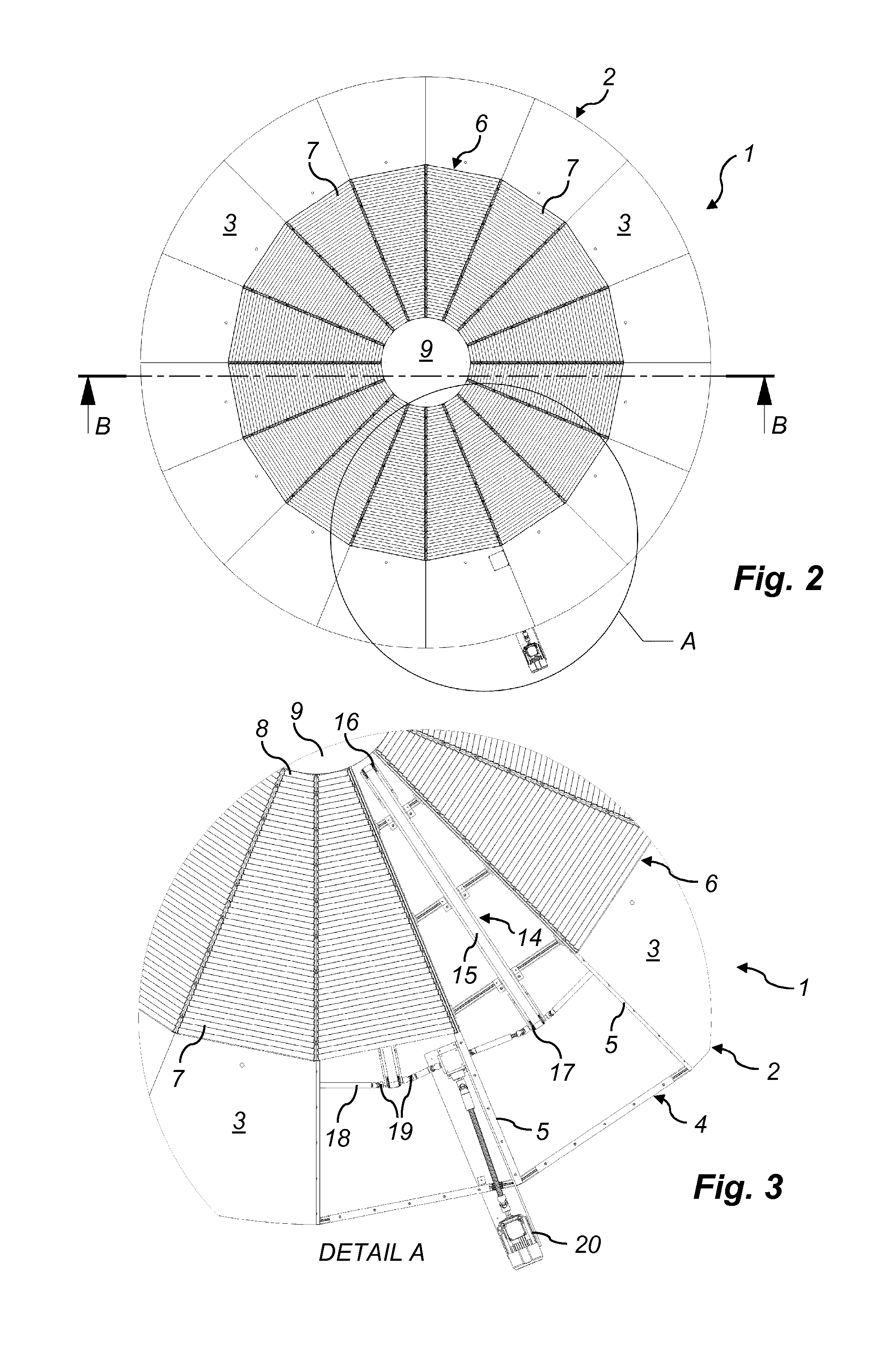 Method of controlling a device allowing a user to walk or run on the spot in an arbitrary direction and device therefor