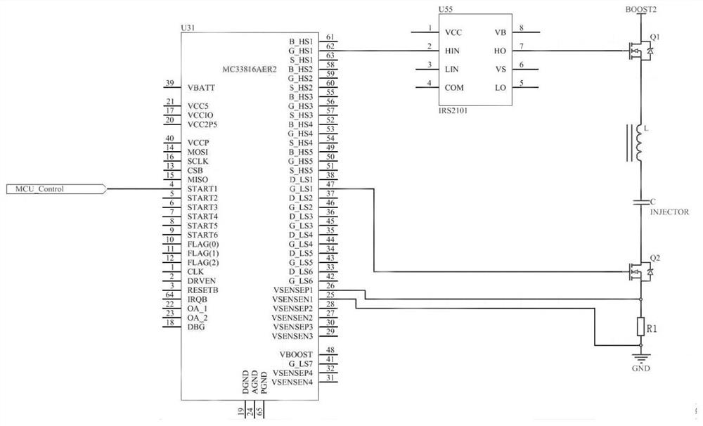 Piezoelectric crystal fuel injector driving circuit