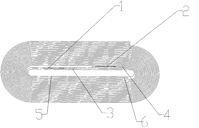 Winding structure for lithium ion battery and manufacturing process thereof