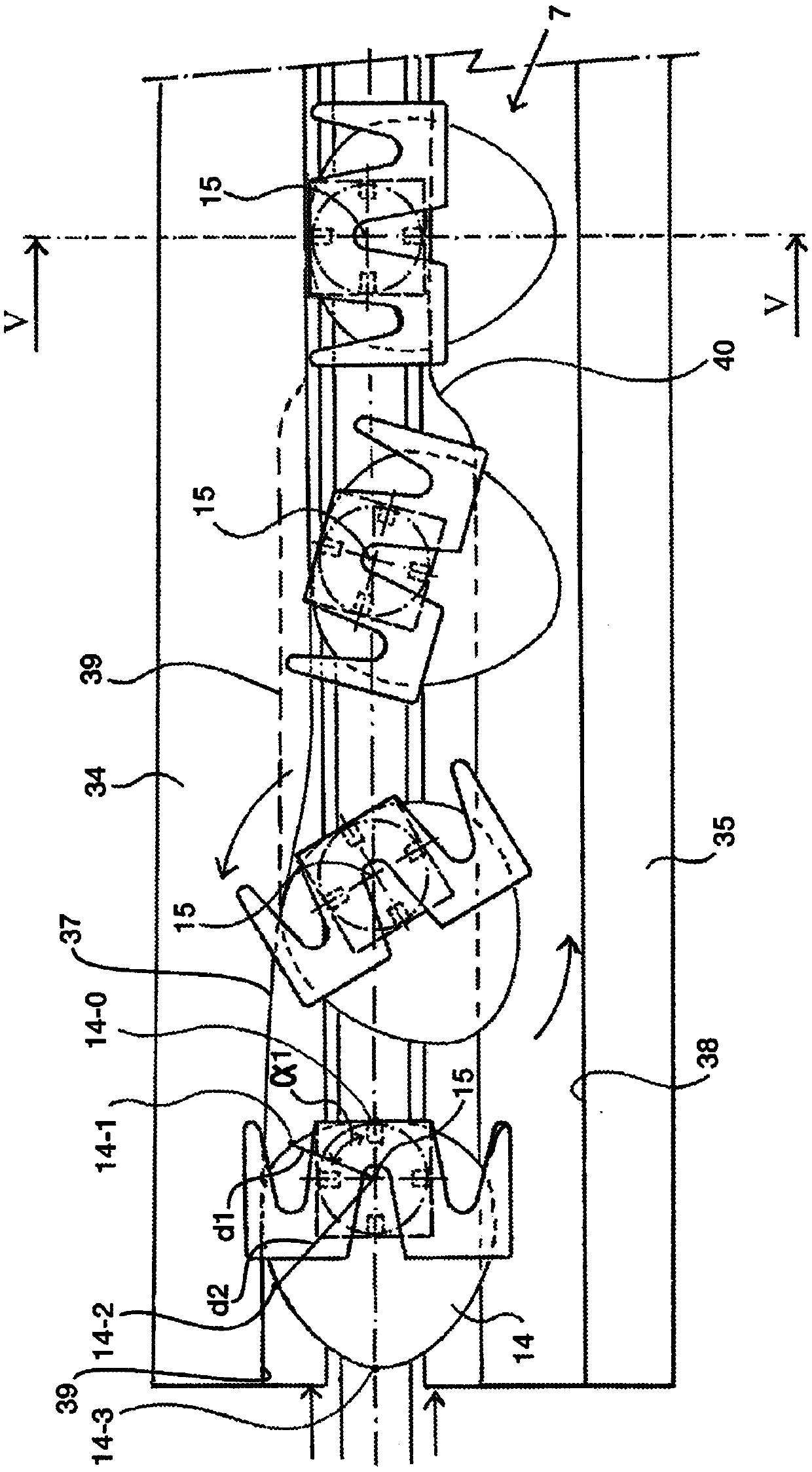 Apparatus and method for changing the orientation of slaughtered products