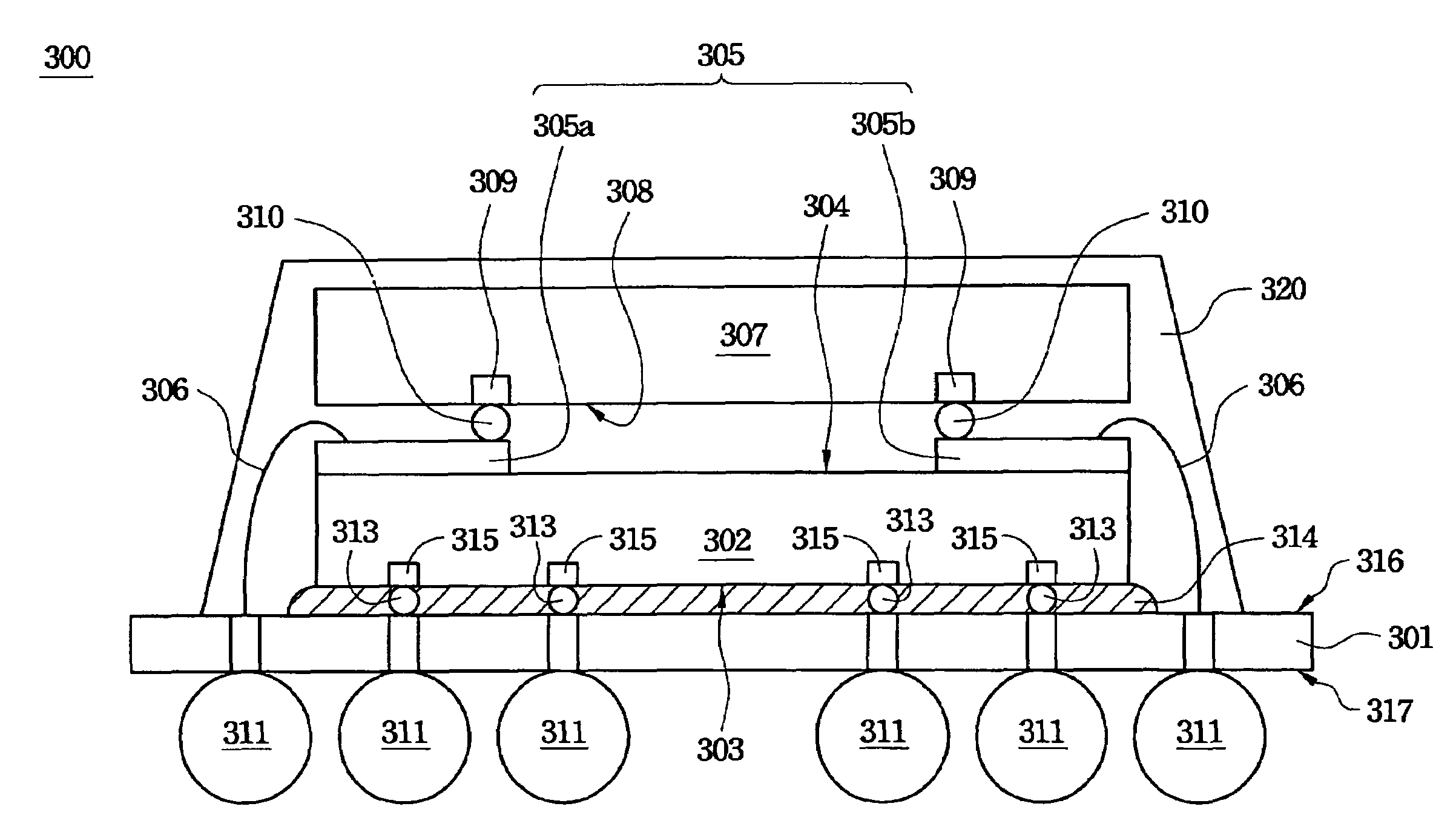 Chip-stacked package structure