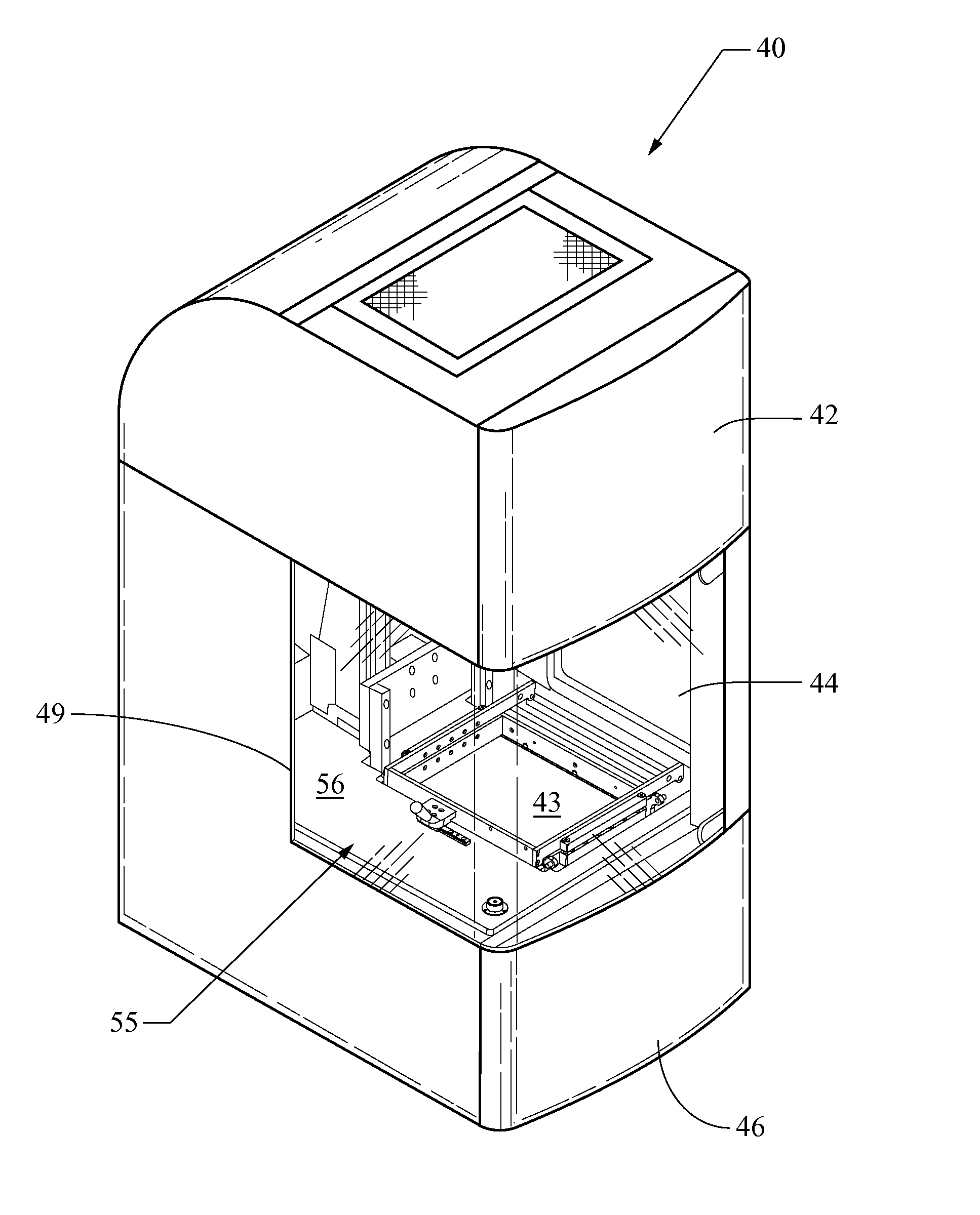 Apparatus and method for forming three-dimensional objects using linear solidification