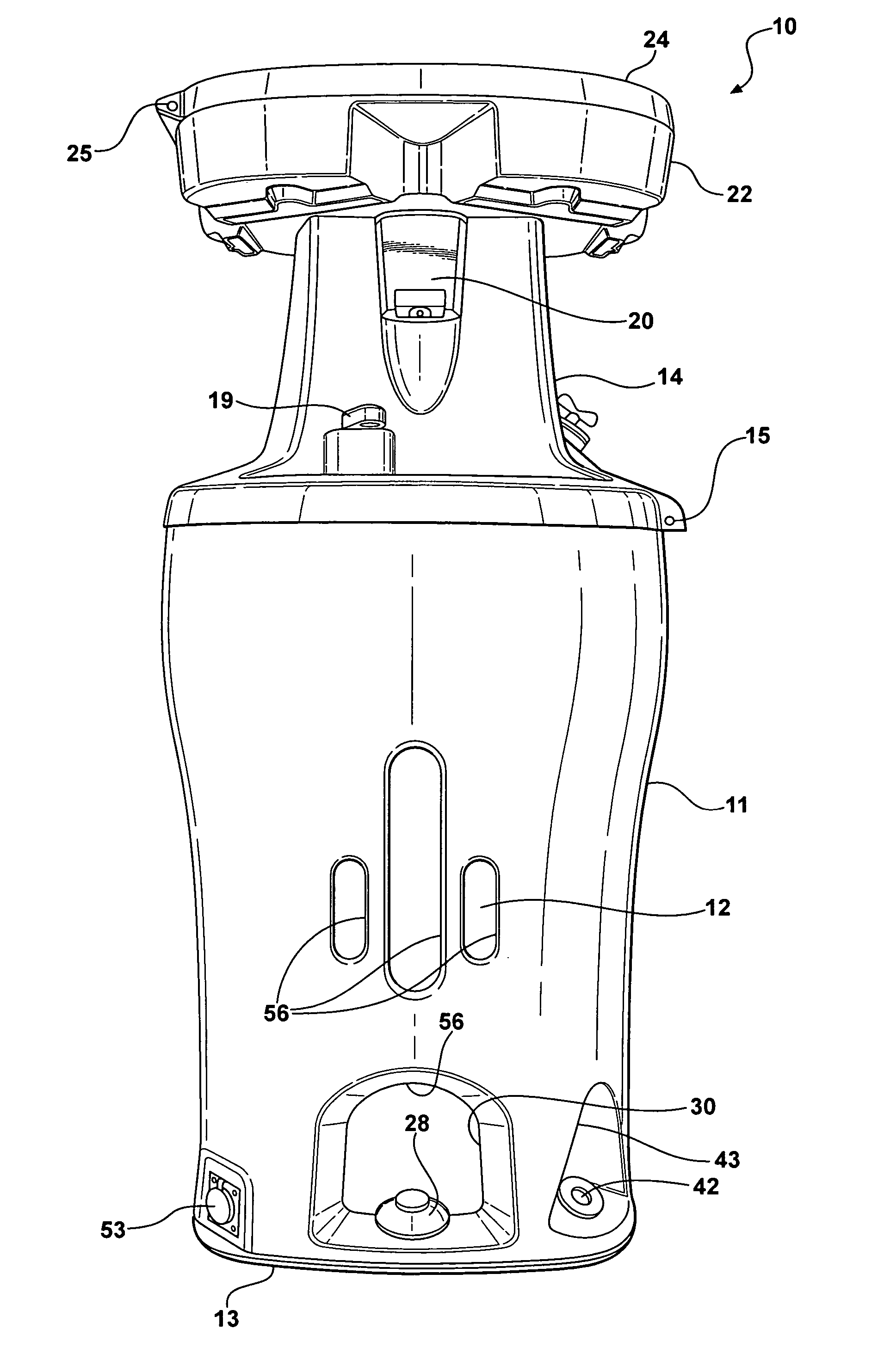 Used water removal system for a portable, hand-wash sink station