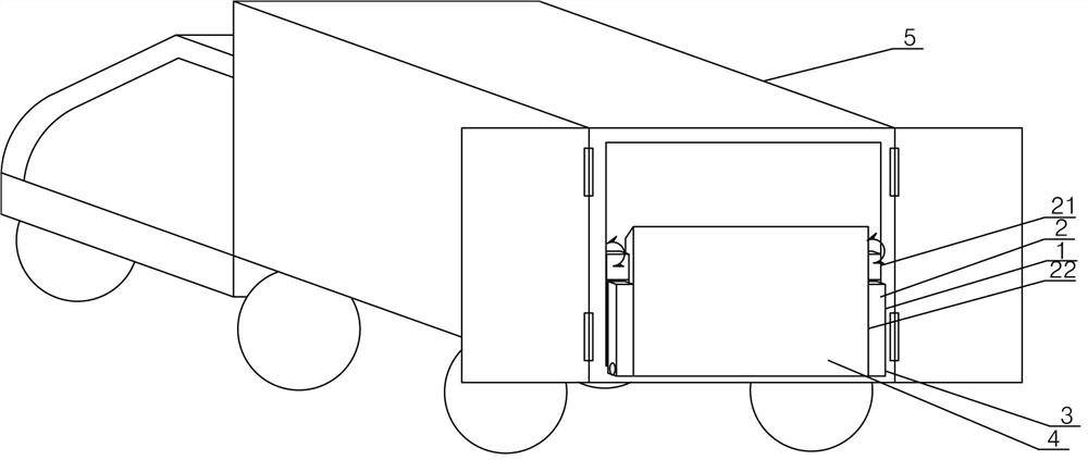 A built-in tailgate of a logistics truck