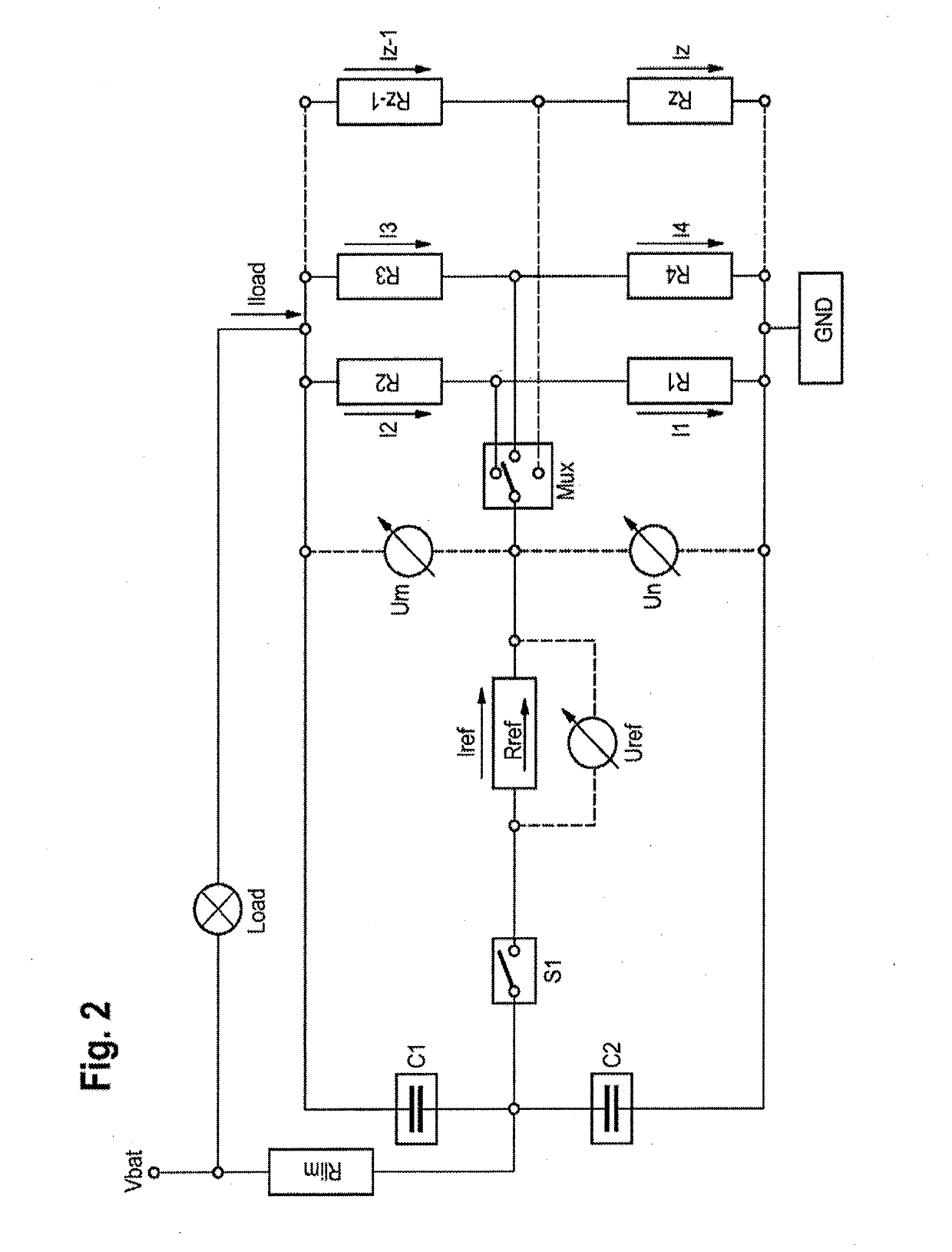 Method for determining a load current and battery sensor