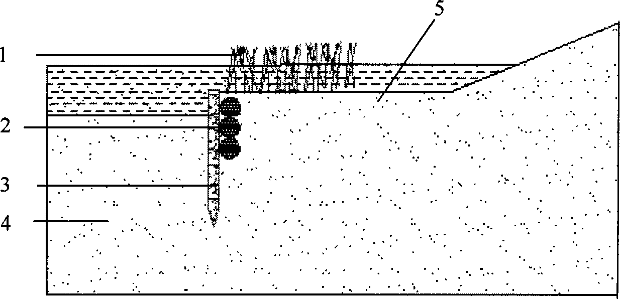 Water plant planting-bed cofferdam and its manufacturing method
