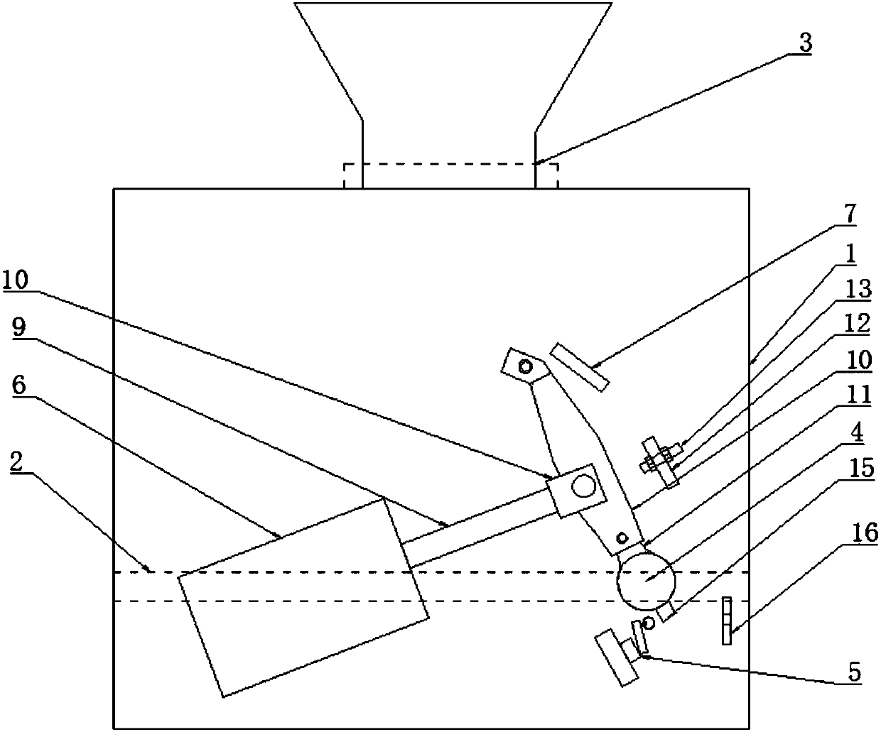 Control device for ensuring tight closure of gate of feed stirring tank