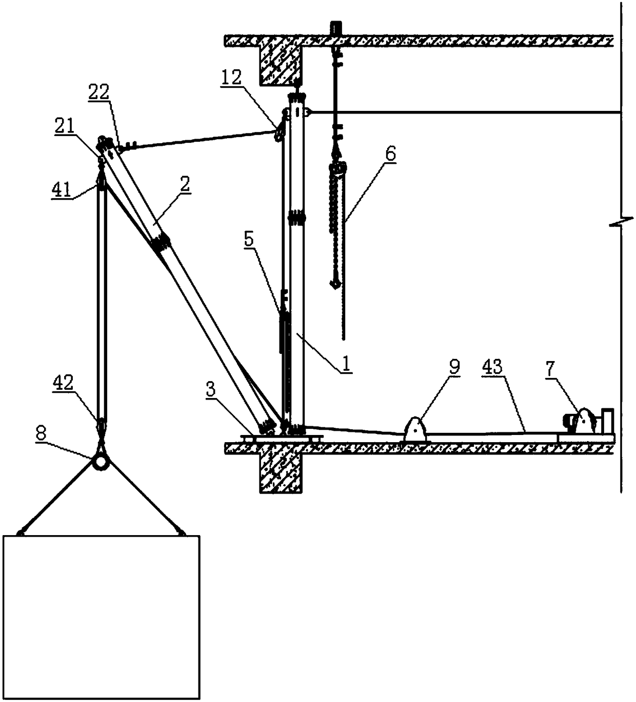 A hoisting device and hoisting method for external transportation of super high-rise buildings