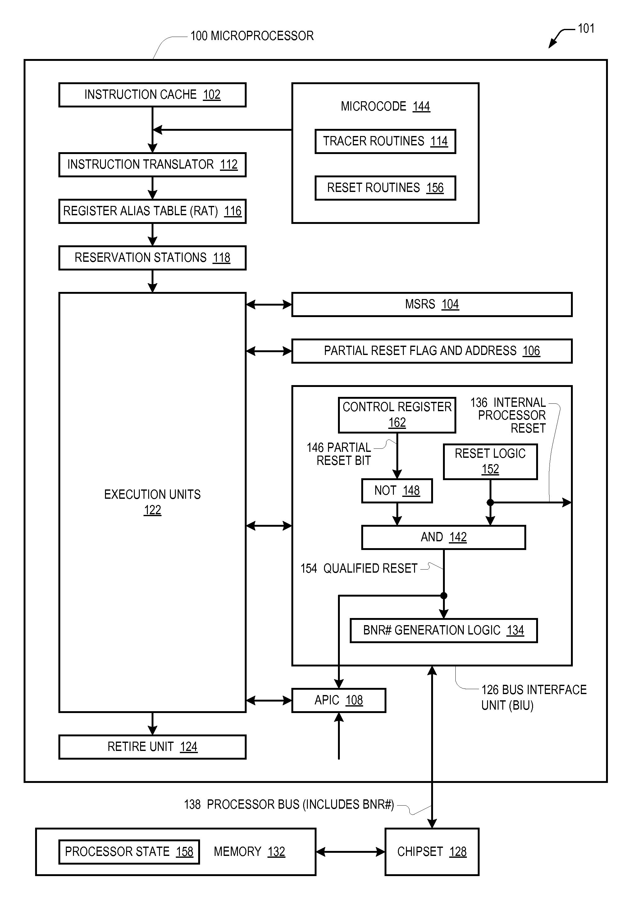 Microprocessor with system-robust self-reset capability