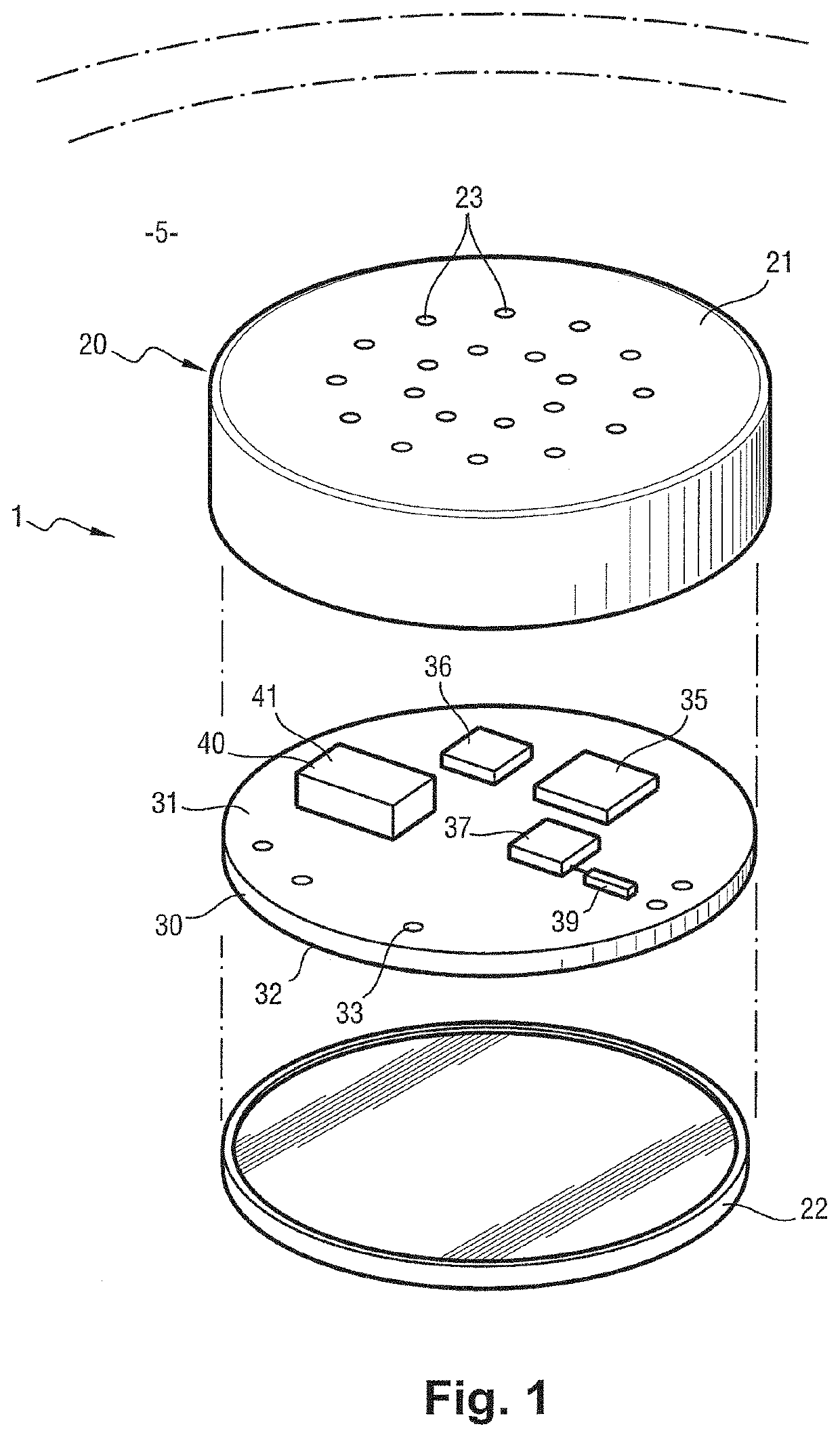 Encased pressure sensor for measuring pressure in an aircraft wheel