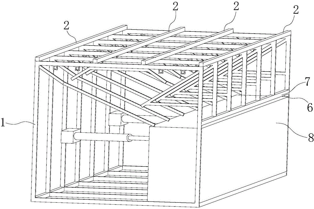 Steel tube discharging machine frame