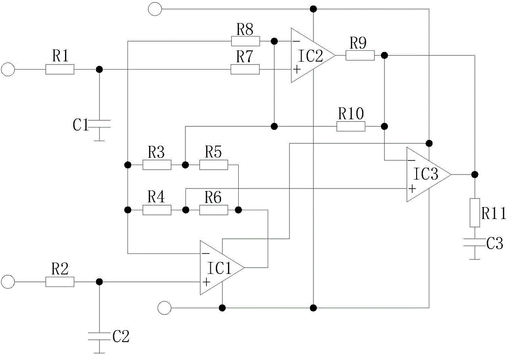 Filter and amplification circuit for human body electronic scale