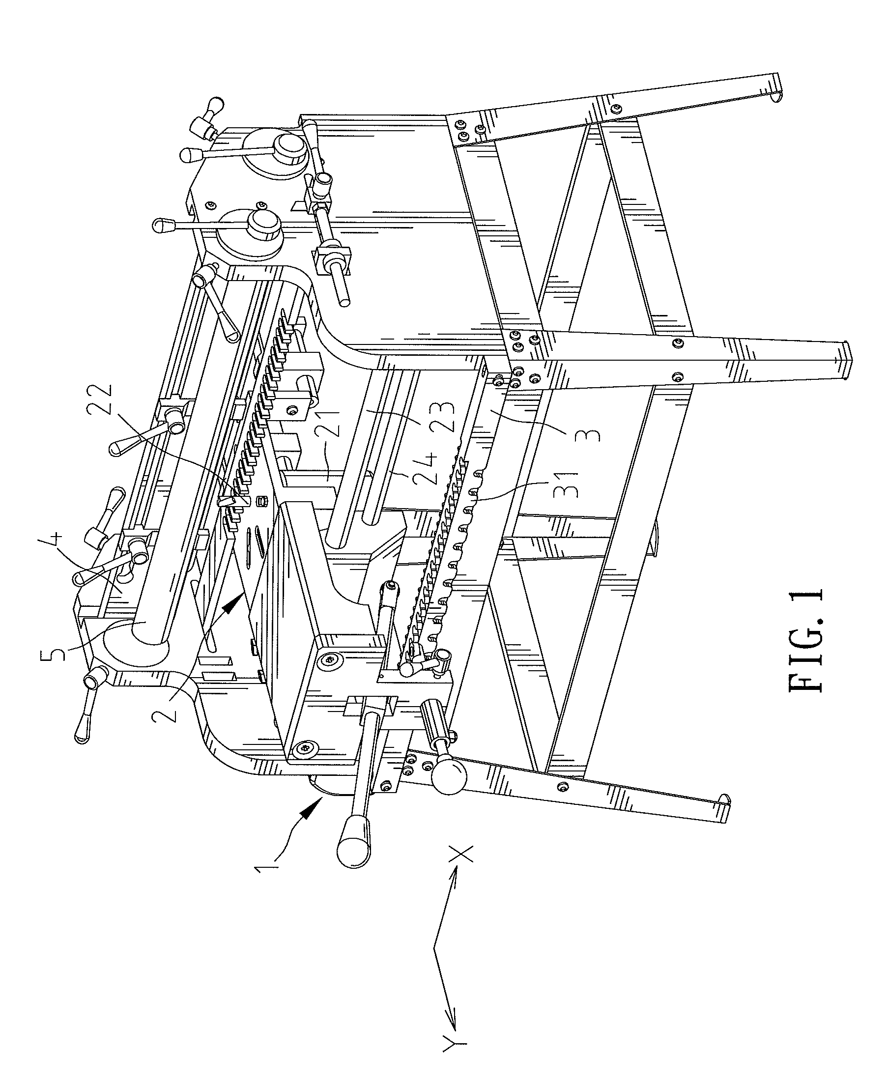 Operation device for quick and accurate control of working device of tenoner