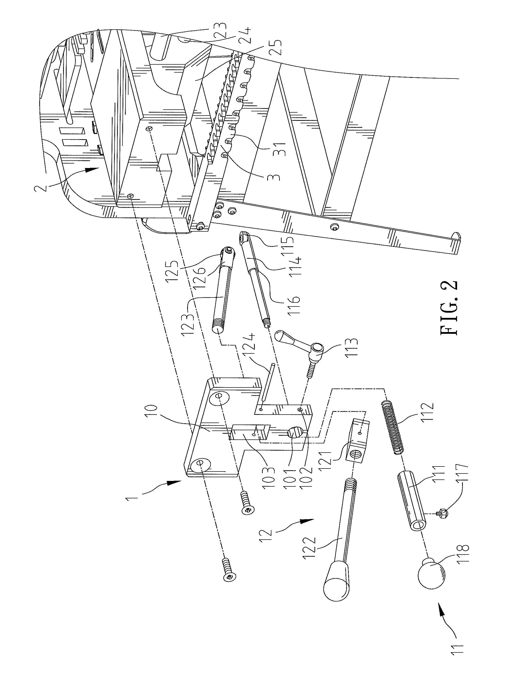 Operation device for quick and accurate control of working device of tenoner