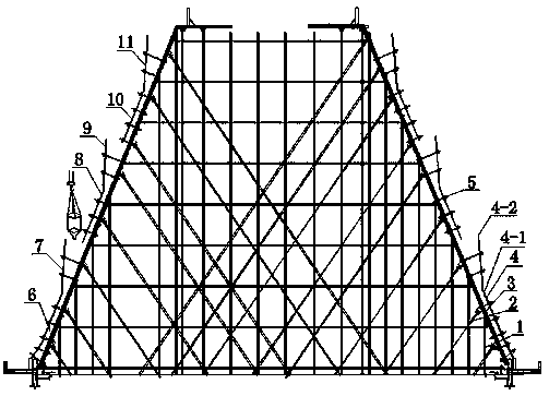 Concrete construction method for large-slope inclined roof