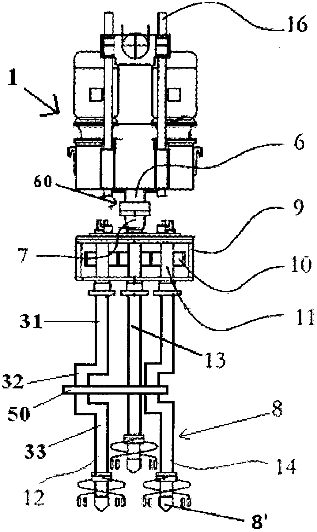 Drilling machine for continuous secant pile retaining wall of foundation pit