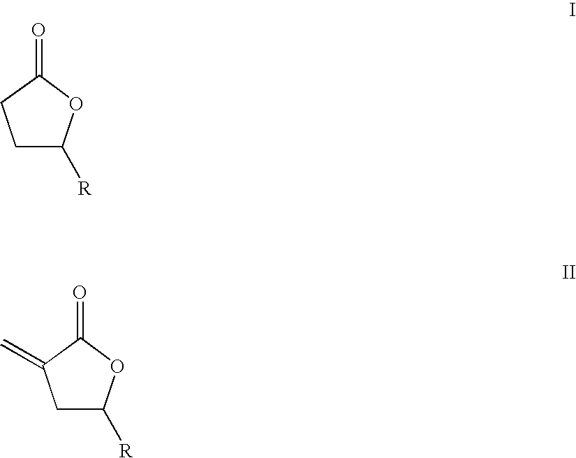 Liquid phase synthesis of methylene lactones using novel grafted catalyst