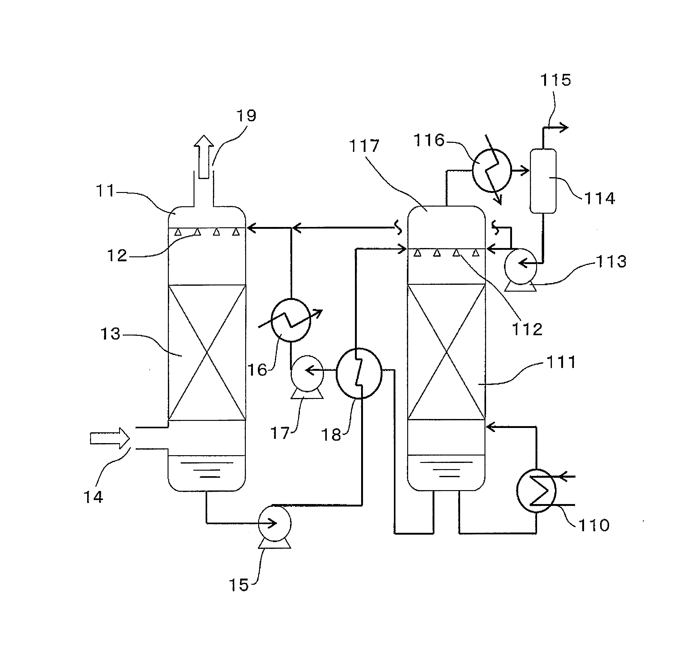 Carbon dioxide absorber and carbon dioxide separation/recovery method using the absorber