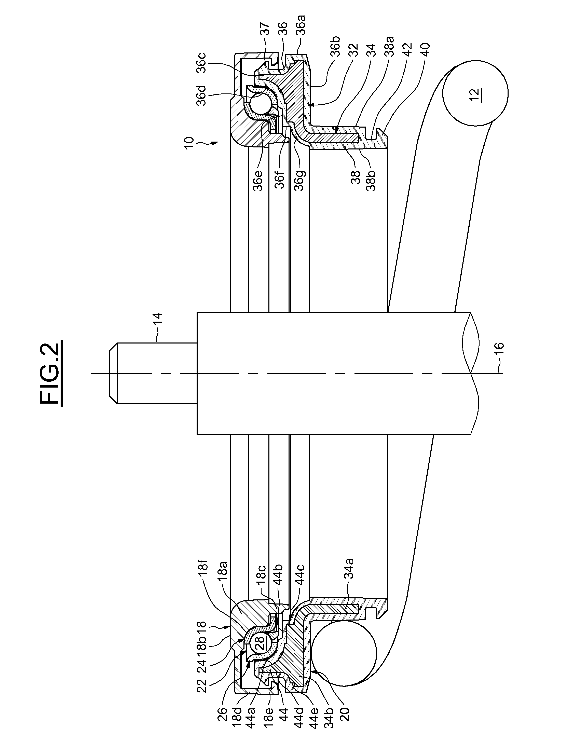 Thrust bearing and suspension for vehicle