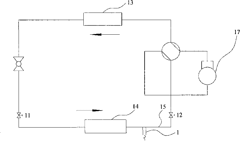 Refrigerant recovery control device and use method thereof