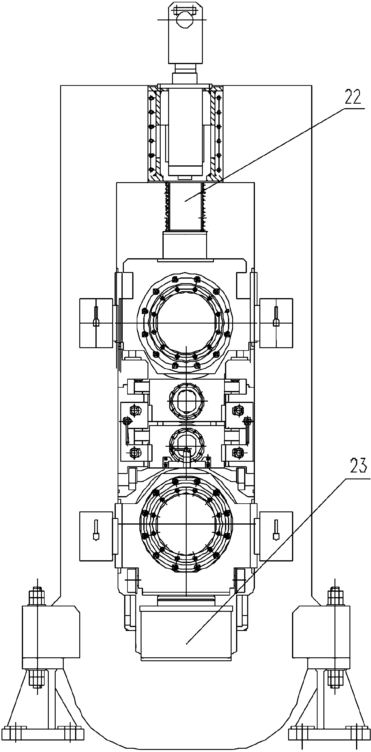 Novel hot mill pressing hydraulic cylinder and use method thereof