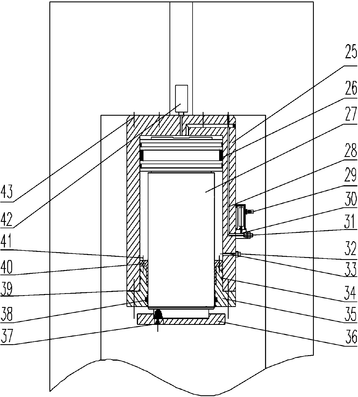 Novel hot mill pressing hydraulic cylinder and use method thereof