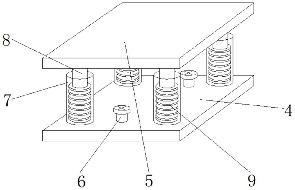 Fabricated damping floor tile mounting structure