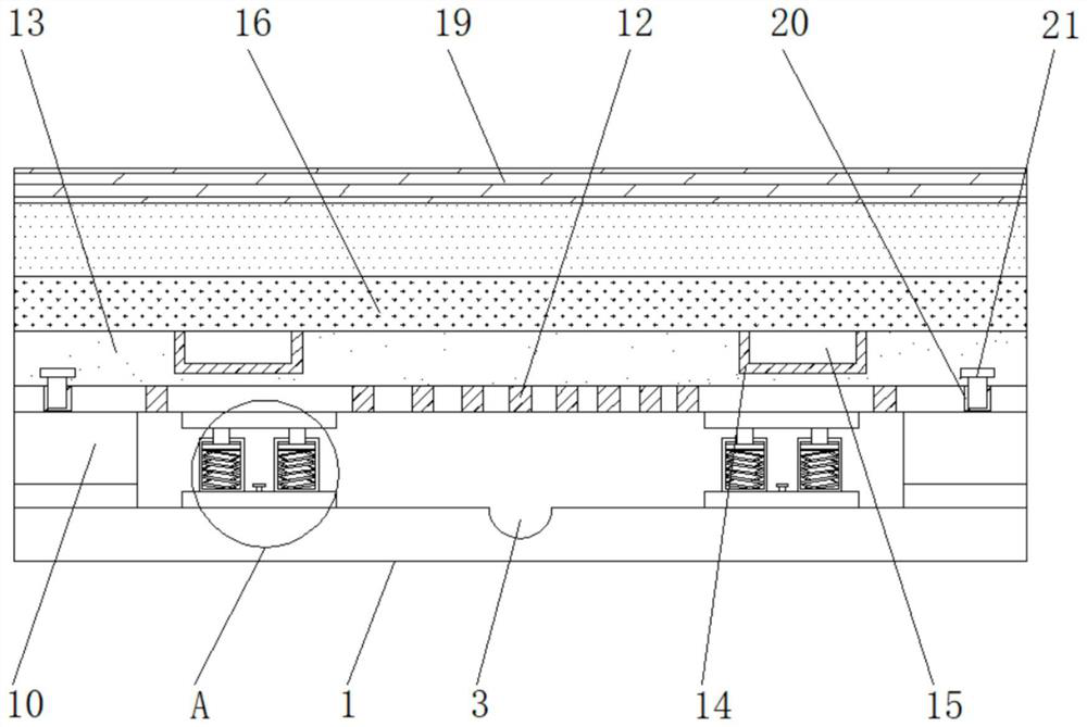 Fabricated damping floor tile mounting structure