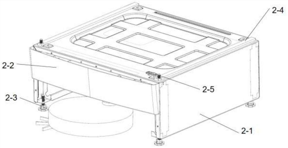 Clothes dryer or washing machine base with sweeping robot