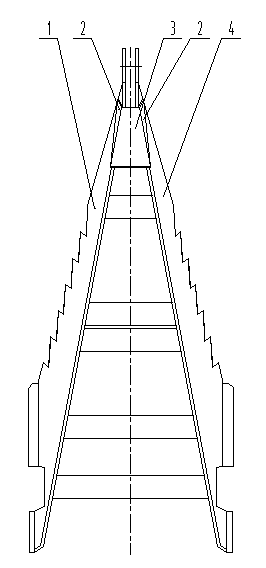 Upper end reinforcing structure of high holding power anchor rod
