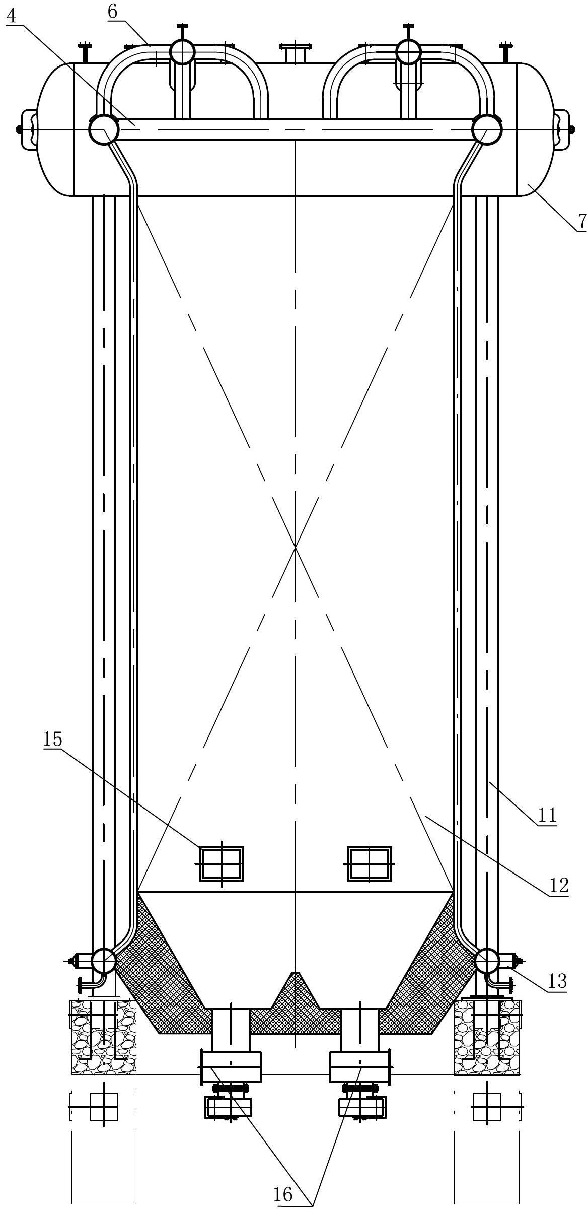 Vertical coal dust corner tube boiler