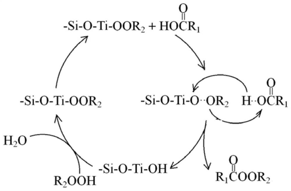 Method for producing alkyl peroxycarboxylate based on titanium silicalite molecular sieve composite catalyst