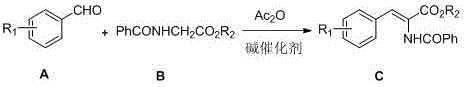 Method for synthesizing 2-benzamido-3-aryl acrylate