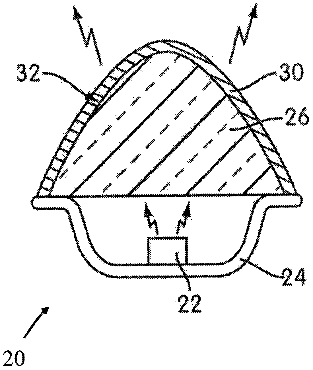 Linear led lighting arrangement including light emitting phosphor