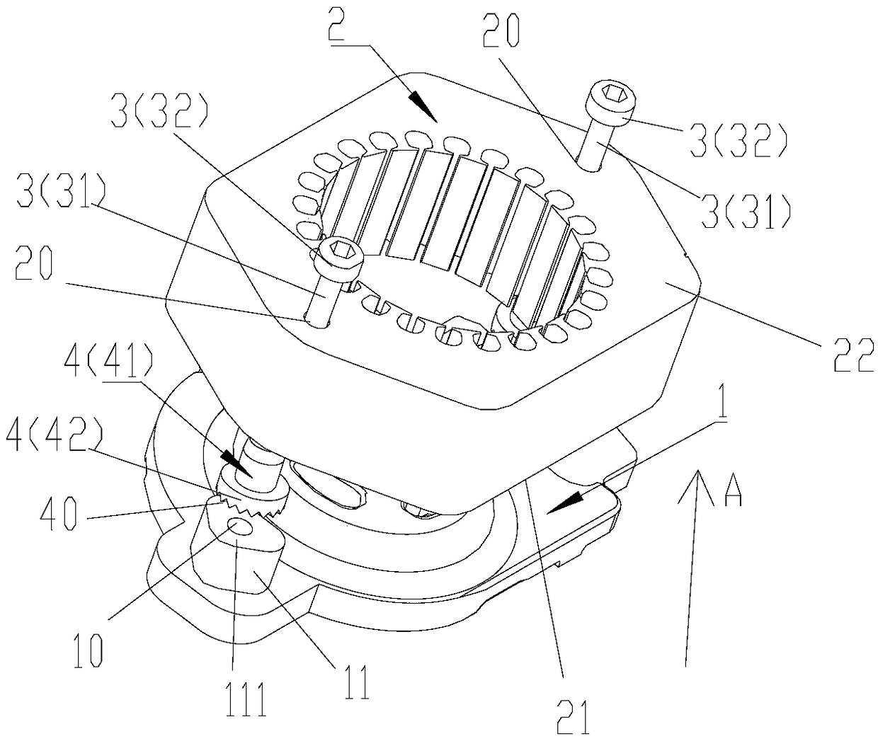 Motor installing structure and compressor