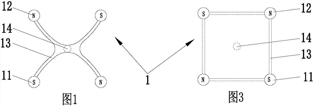 Magnetism gathering massage head and manufacturing process thereof