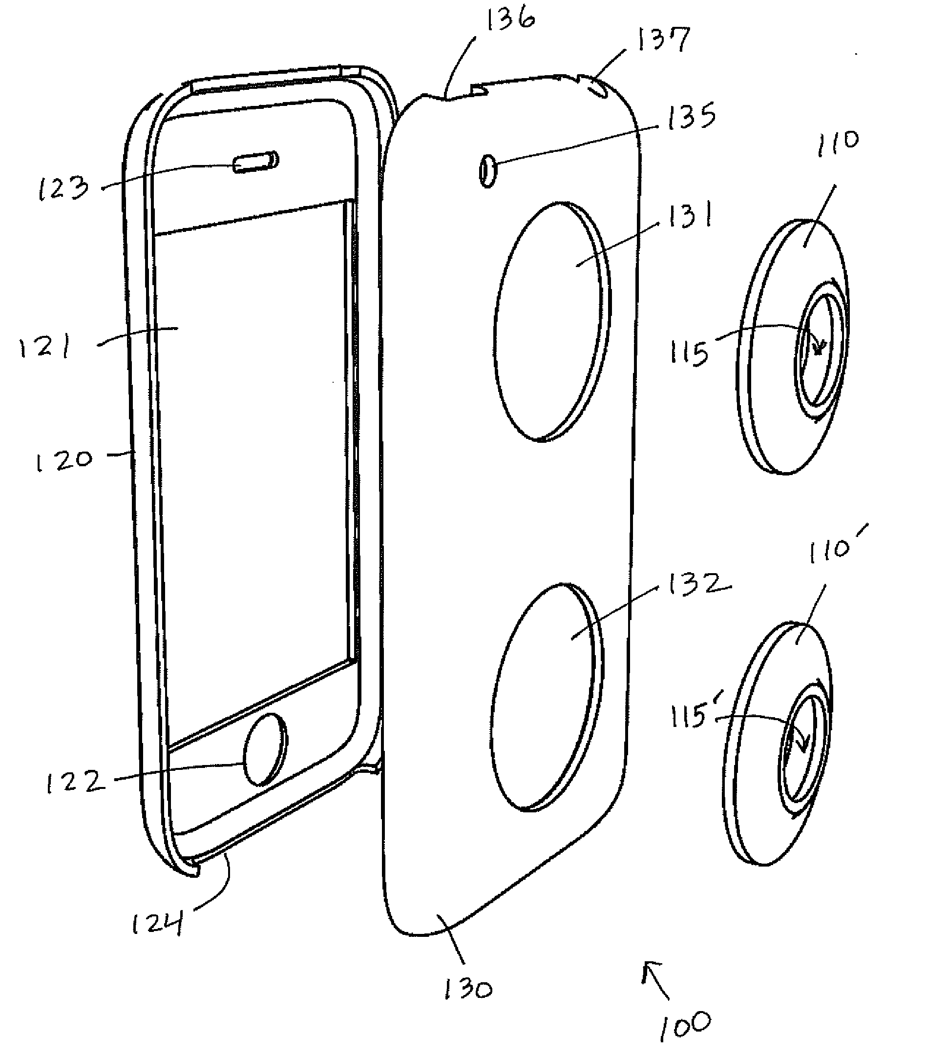 Multi-function case for portable digital media device