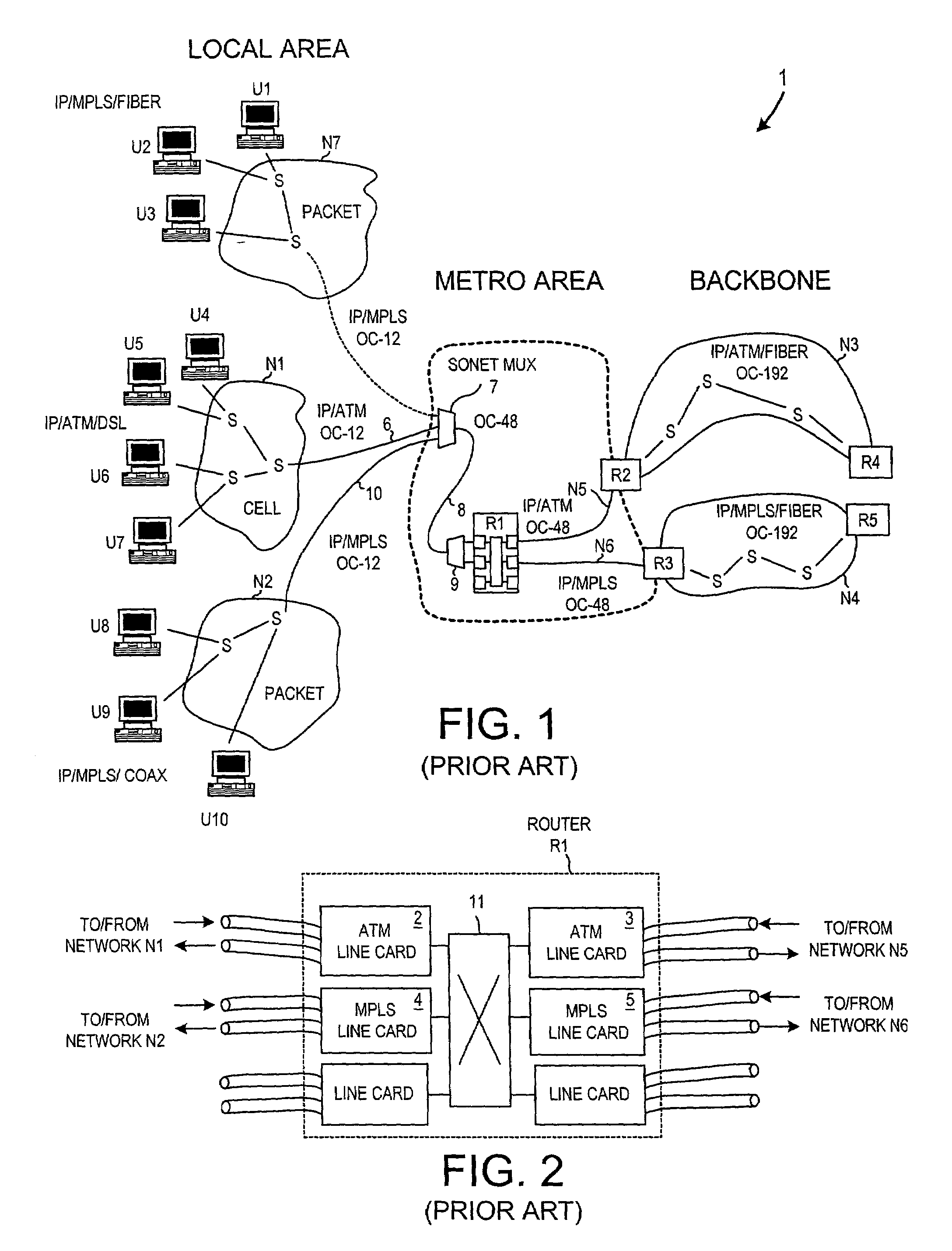 Multi-service segmentation and reassembly device that maintains reduced number of segmentation contexts