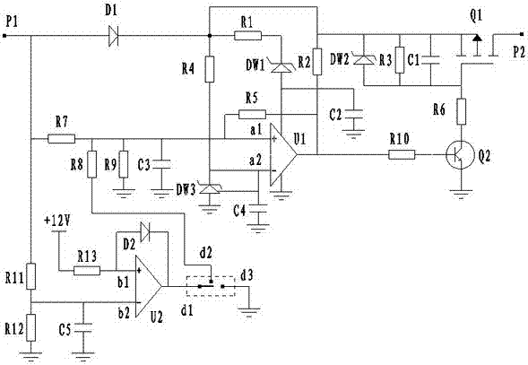 Protection circuit adaptive to ship power supply voltage