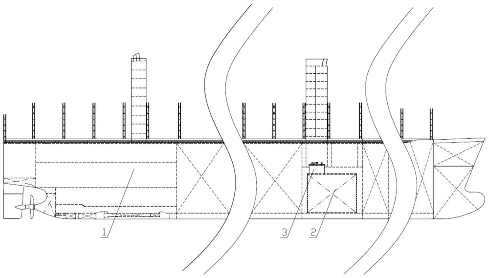 Combined dome structure for liquefied natural gas fuel cabin on LNG power ship and LNG power ship