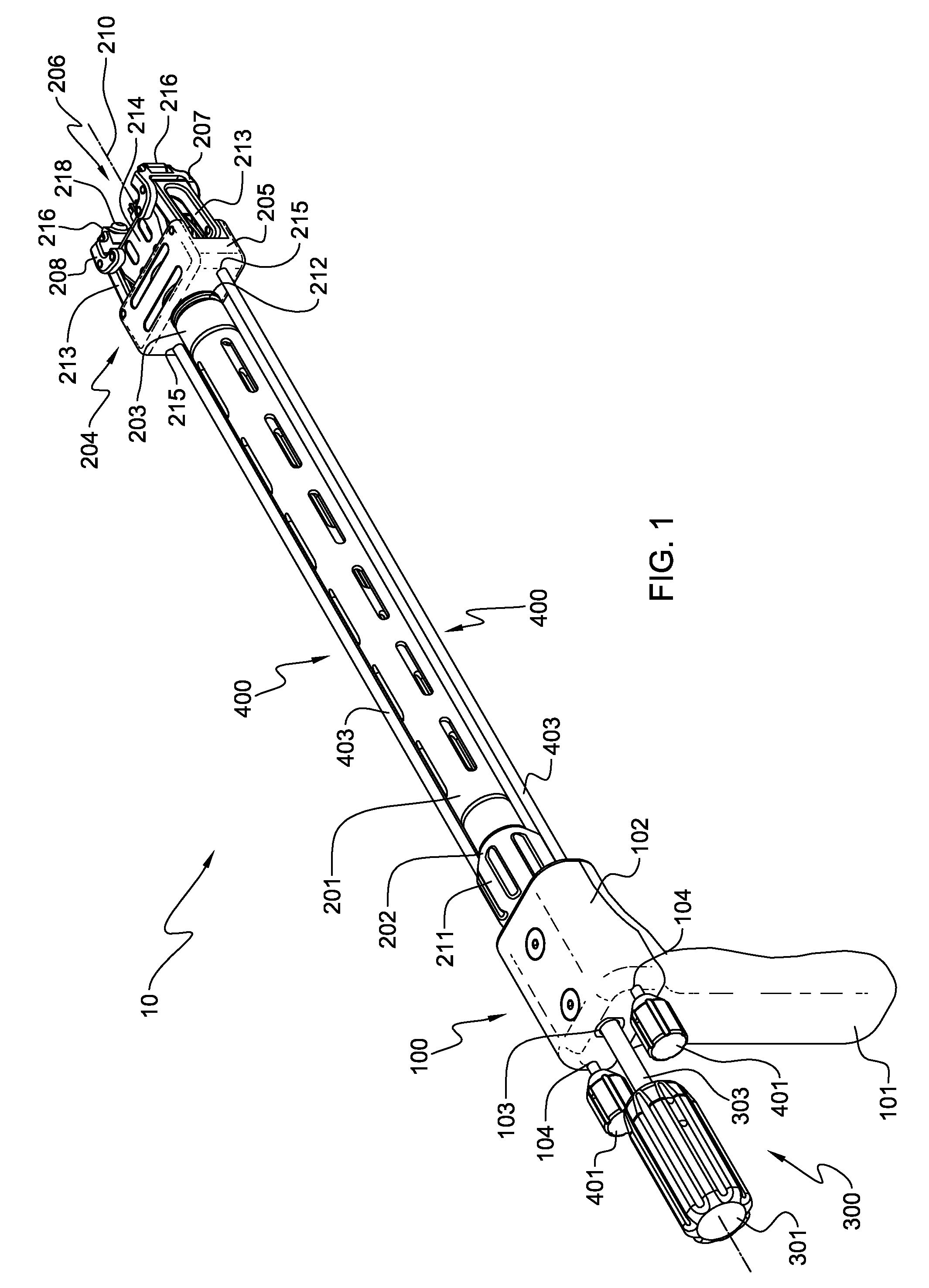 Surgical instrument and method of use for inserting an implant between two bones
