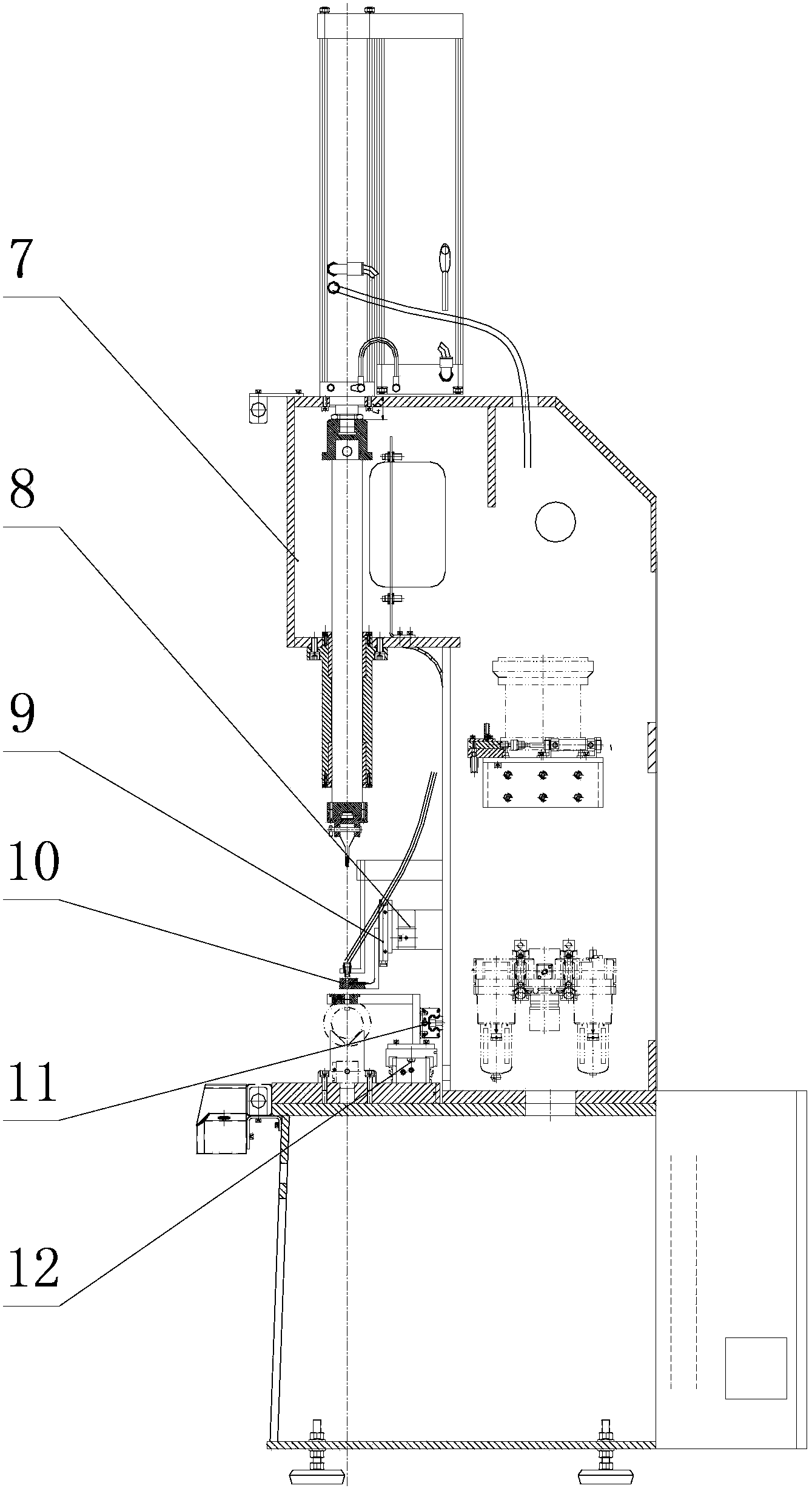 Transmission countershaft key and pin full-automatic press-fitting unit